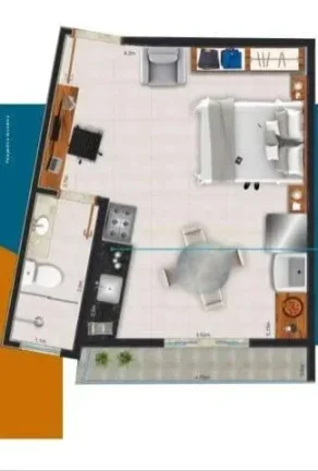 Imagem Studio à venda, no Edifício My House Barbacena, em Barbacena, Centro, com 1 quarto, 20,57m2