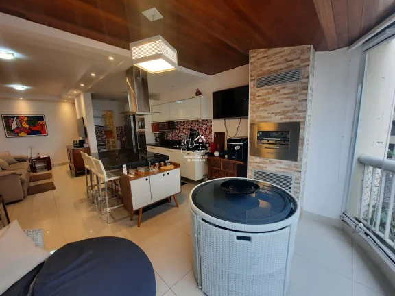 Imagem Excelente oportunidade: Apartamento atualizado com vista no Guarujá-SP, bairro Pitangueiras, 1 quarto, 2 salas, 1 banheiro, 2 vagas de garagem, 65m².