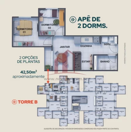 Imagem Apartamento à venda em Franco da Rocha-SP, Chácaras das Colinas, 2 quartos, sala, banheiro, 1 vaga, 42,50m². Venha conferir!