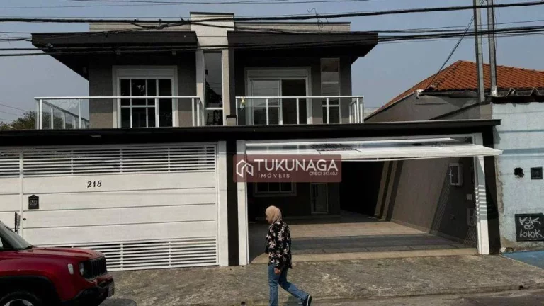 Imagem Sobrado Parque Continental 1 Sobrado novo moderno com 3 suítes, garagem para 4 carros e área gourmet .