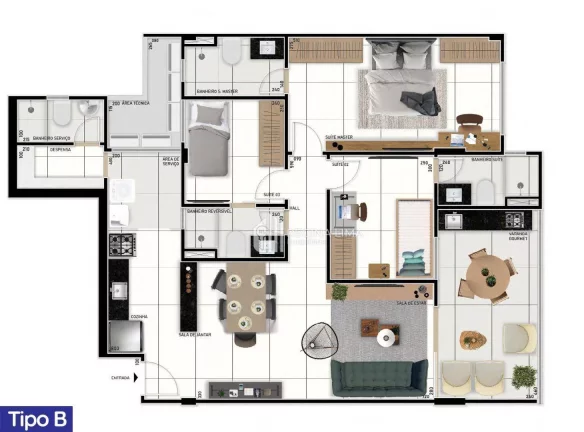 Imagem Apartamento em condomínio fechado, 3 dormitórios à venda por R$ 582.000,00 - Edifício MAISON ÉTOILE - Recanto das Palmeiras - Teresina/PI