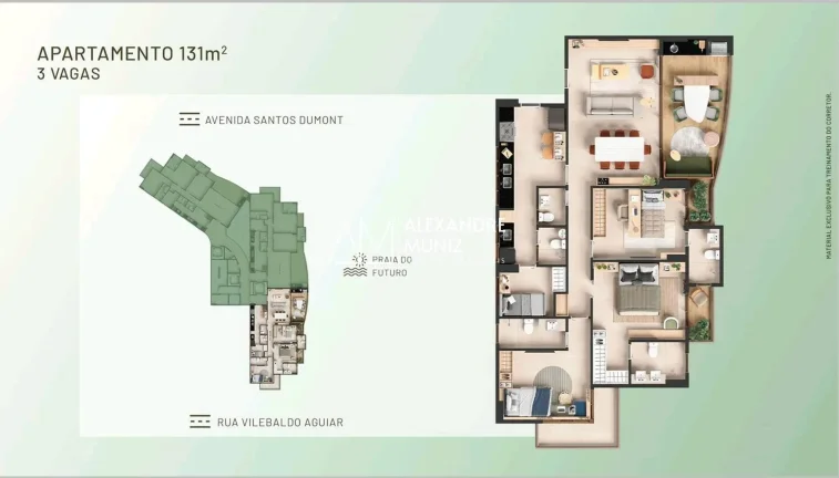 Imagem Platz, lançamento, apartamentos a venda, Cocó, 3 suítes, Fortaleza-CE.