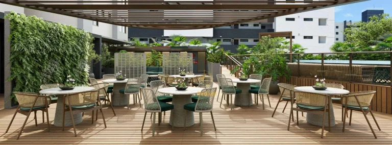 Imagem Apartamentos com varanda / sacada gourmet em frente ao Parque Linear Parahyba I a 520m da Praia do Bessa - AP0884