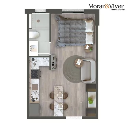 Imagem Apartamento para Venda em Curitiba, Centro, 1 dormitório, 1 banheiro