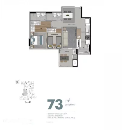 Imagem Apartamento para Venda em Curitiba, Cabral, 2 dormitórios, 1 suíte, 2 banheiros, 1 vaga