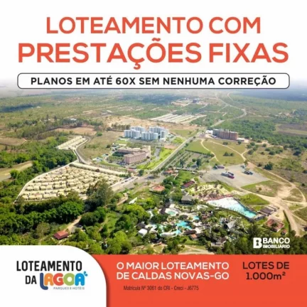 Imagem Lotes Parcelados Lagoa Golden Park com 1.000 Metros