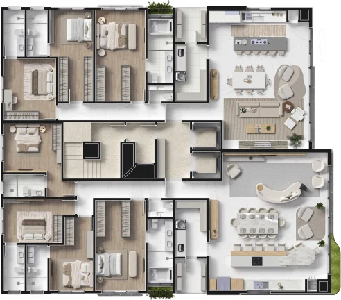 Imagem Apartamento frente mar com 3 suítes e 2 vagas de garagem no Centro de Navegantes/SC