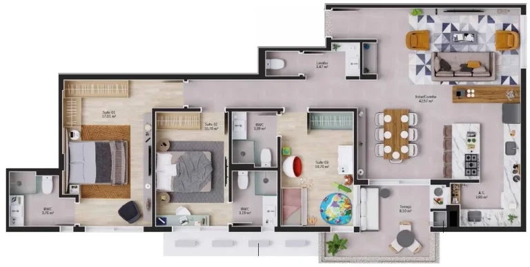 Imagem Apartamento 3 Dormitórios para venda em Florianópolis - SC