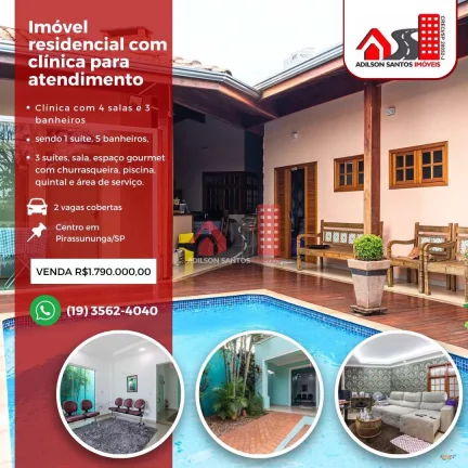 Casa, Centro, Pirassununga - R$ 1.79 mi, Cod: 66