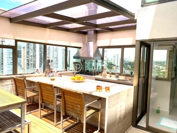 Imagem Excelente cobertura com 240m² no Brooklin A piscina e área gourmet ficam no primeiro pavimento o q...
