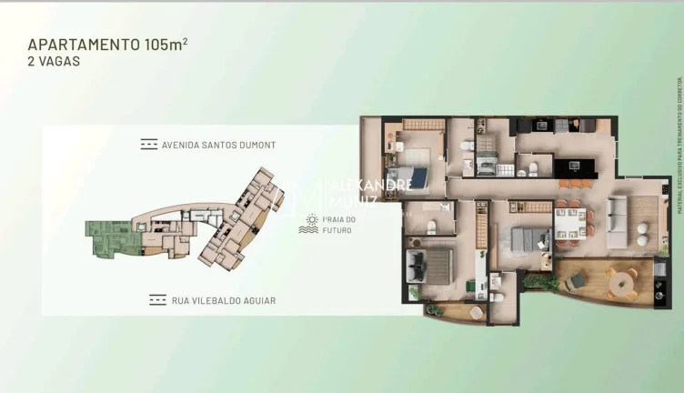 Imagem Platz, lançamento, apartamentos a venda, Cocó, 3 suítes, Fortaleza-CE.