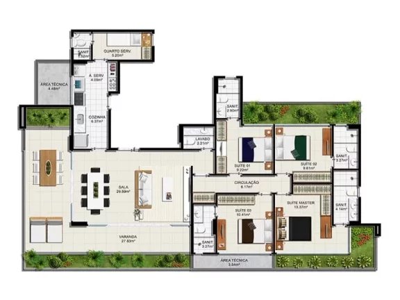Imagem A 5ª Avenida Imóveis selecionou essa única unidade disponível a venda no PANORAMA - Ladeira da Barra: 4 Suites 01 por andar, 03 vagas por R$2.350.000,