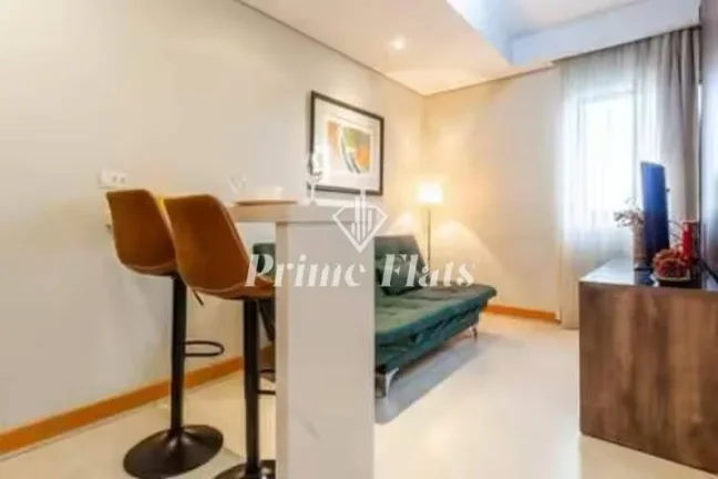 Imagem Flat disponível para locação no Hotel Bienal Suítes, com 28m², 1 dormitório e 1 vaga