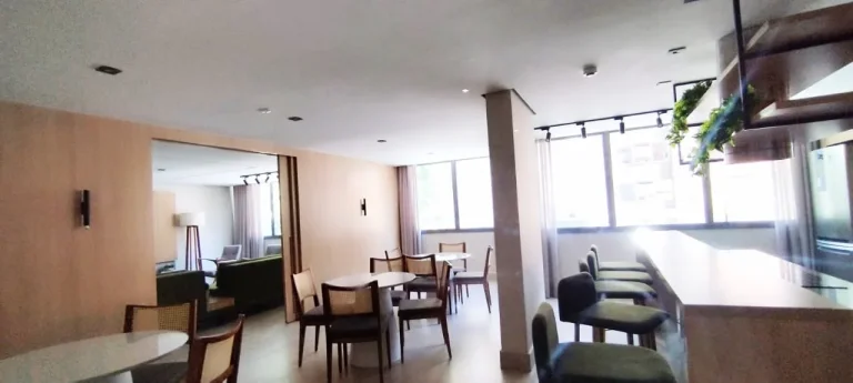 Imagem Studio 23M², 1Q, 1 Banheiro, Varanda, Academia, Piscina, Lavanderia, Coworking, Horta, Salão de Festas, Espaço Gourmet, Jardim.