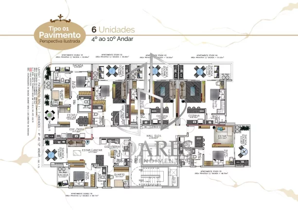 Imagem Vogue Nazaré - Studios e Apartamentos de 1 e 2 quartos (1 suites) em Nazaré - Belém Alto Padrão 01
