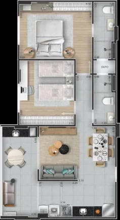 Imagem APARTAMENTO COM 75.03 m² - GUILHERMINA - PRAIA GRANDE SP
