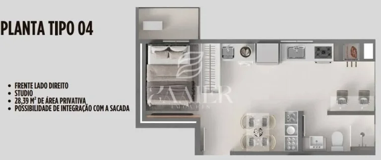 Imagem Flat/Loft/Estúdio com 1 quartos à Venda, Saguaçu - Joinville