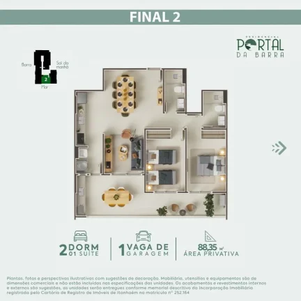 Imagem Apartamento para Venda em Itanhaém, Centro, 3 dormitórios, 2 suítes, 1 banheiro, 2 vagas