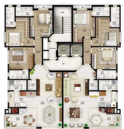 Imagem Apartamento com 3 suítes e 3 vagas de garagem em Meia Praia - Itapema/SC