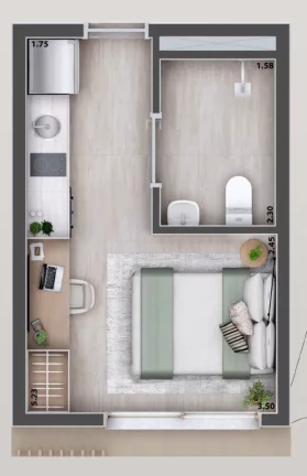 Imagem Imóvel com 1 Quarto à Venda, 21 m² em Pinheiros - São Paulo