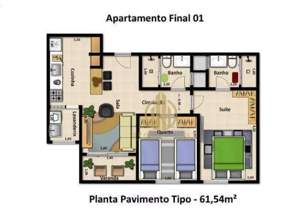 Imagem Apartamento 2 dormitórios sendo 2 suítes à venda, Jardim Zara, Ribeirão Preto.