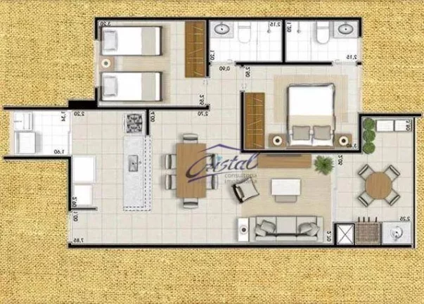 Imagem Apartamento com 2 dormitórios à venda, 70 m² por R$ 800.000,00 - Mirim - Praia Grande/SP