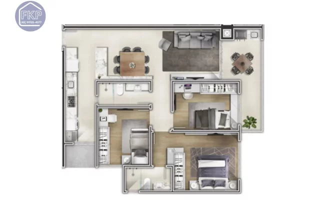 Imagem Apartamento 3 dormitórios!
