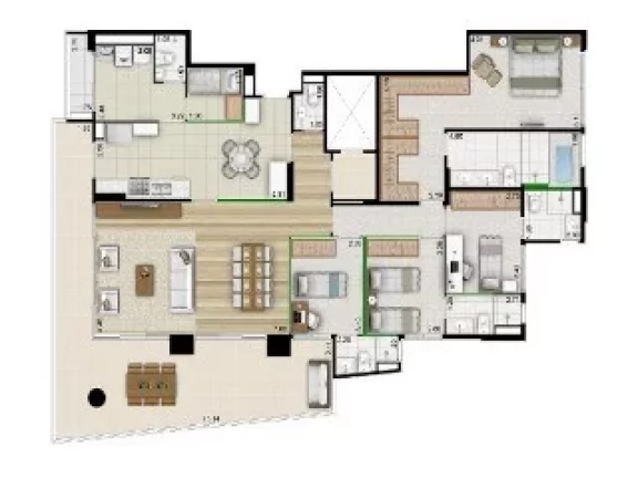 Imagem Imperdível apartamento de luxo com 4 suítes no Condomínio Design Campo Belo, São Paulo-SP: 5 banheiros, 3 vagas, 219m²!