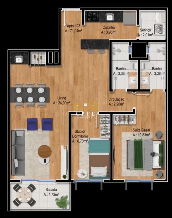 Imagem Apartamento com 2 Dormitorio(s) localizado(a) no bairro Floresta em Gramado / RIO GRANDE DO SUL Ref.:1440