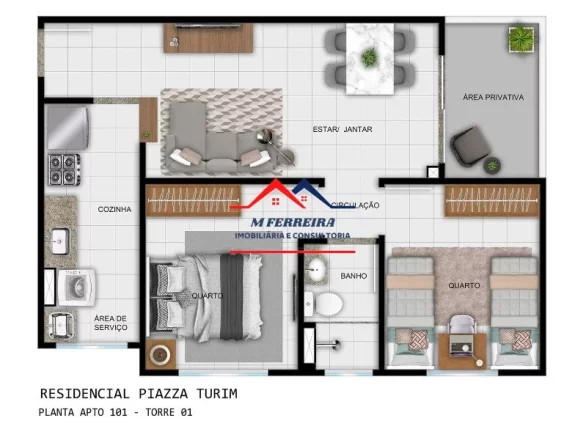 Imagem Apartamento com 2 Quartos à Venda, 46 m² em Glebas Califórnia - Piracicaba