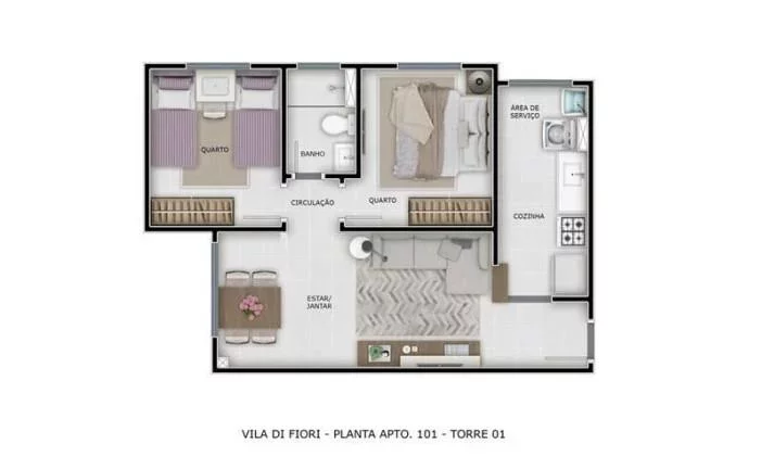 Imagem Apartamento 2 dormitórios para Venda em Teresina, Cristo Rei, 2 dormitórios, 1 banheiro, 1 vaga