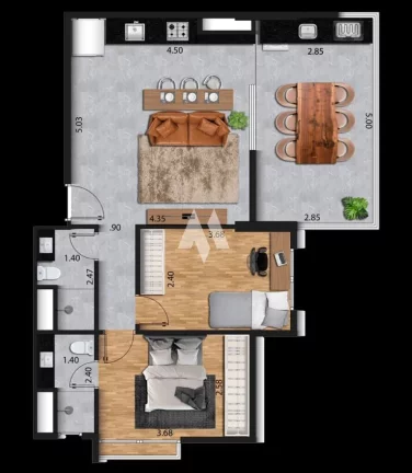 Imagem Obras aceleradas - Apartamento de 2 dormitórios sendo 1 suíte em Santos