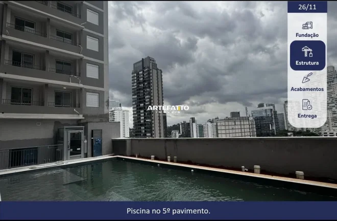 Imagem No 23ºAndar - Studio-Com 1 Dormitório de Alto Padrão ao lado do Metrô Faria Lima