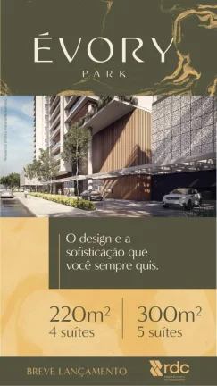 Imagem Apartamento de 4 dormitórios ( 4 suítes), 3 vagas, Evory Park - RDC.