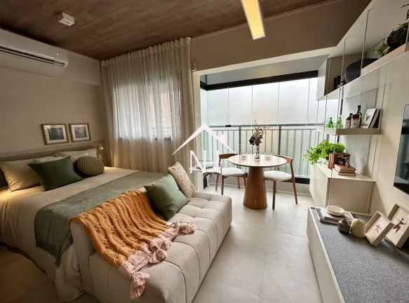 Imagem studio 25m², 1 dormitório, terraço, planta inteligente,Deliver,y Bicicletário, Salão De Festas, Espaço Gourmet com Churrasqueira, Pet Place, piscina