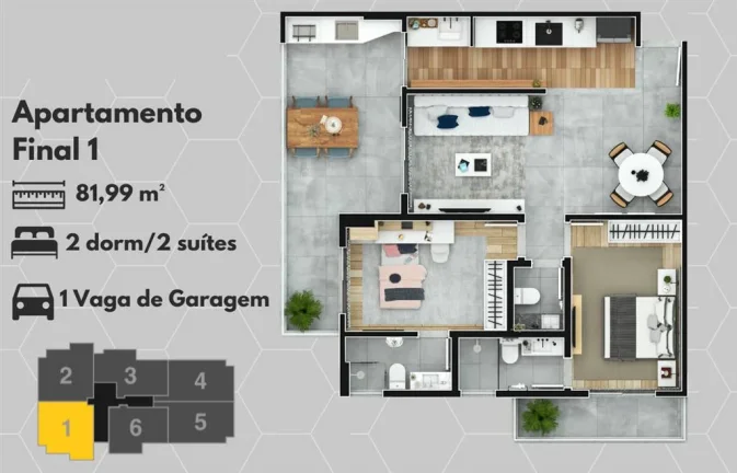 Imagem APARTAMENTO COM 81.99 m² - MIRIM - PRAIA GRANDE SP