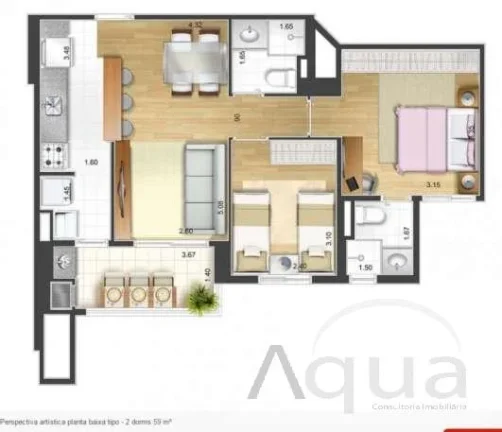 Imagem Apartamento para Venda em Santo André, Campestre, 2 dormitórios, 1 suíte, 1 banheiro, 2 vagas