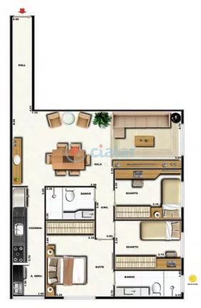 Imagem Cobertura Duplex à venda 3 Quartos 1 Suite 2 Vagas 191M Grajaú Rio de Janeiro - RJ | Elegance Residence