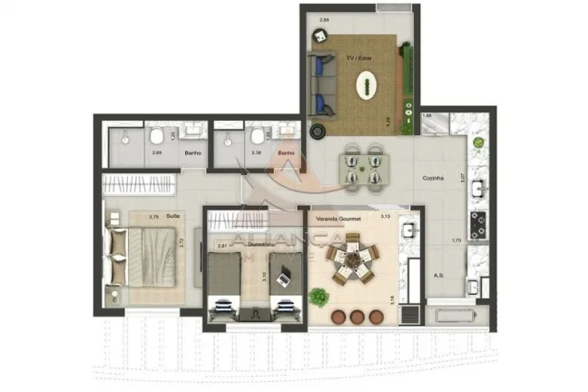 Imagem Apartamento - Ribeirão Preto - Jardim Olhos D'água