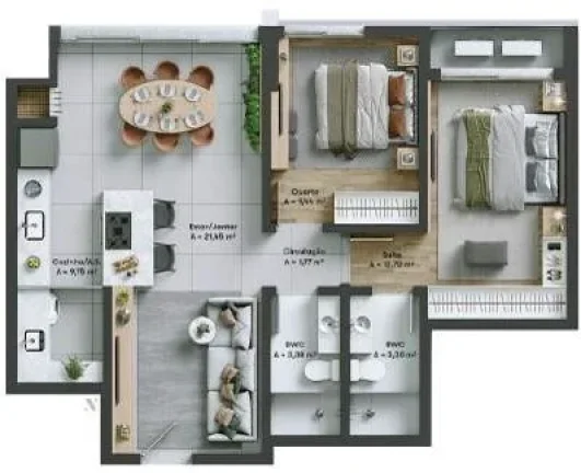 Imagem Apartamento 3 Dormitórios para venda em Biguaçu - SC