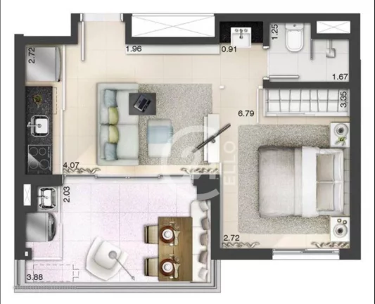 Imagem Cobertura com 1 dormitório à venda, 82 m² por R$ 1.395.000,00 - Brooklin - São Paulo/SP