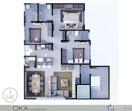 Imagem Título SEO: Apartamento 3 Suítes à Venda no Centro – 108m², 2 Vagas, Novo, R$770 mil