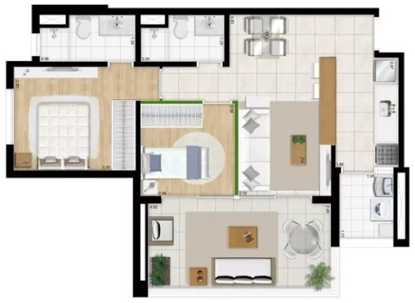 Imagem Imperdível! Apartamento à venda em São Paulo-SP, Vila Gomes Cardim, 2 quartos, 1 suíte, 1 sala, 2 banheiros, 2 vagas, 72m².