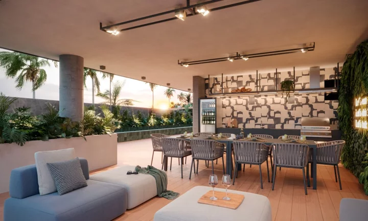 Imagem Apartamento térreo pé na areia com área privativa em L e vista mar para a praia do Bessa - AP1368