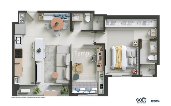 Imagem Soft Pedro Ludovico - Apartamento de alto Padrão em construção 2 Quartos sendo 1 suíte, Setor Pedro Ludovico