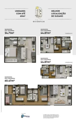 Imagem Apartamentos com 1, 2 e 3 dormitórios, até 60 m² a partir de R$210.544,00 – Centro - Suzano/SP