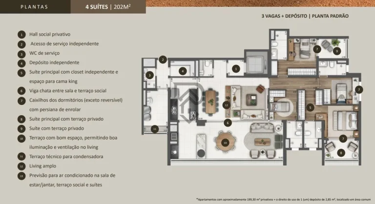Imagem Apartamento Alto Padrão em Brooklin, com quadra de Tênis