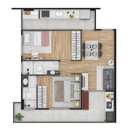 Imagem APARTAMENTO COM 60.69 m² - OCIAN - PRAIA GRANDE SP
