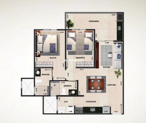 Imagem Apartamento à venda em Ubatuba, Ubatuba, com 2 quartos, 63m2