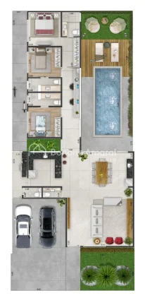 Imagem O Village Sainte Hélène é um condomínio exclusivo de casas de alto padrão, projetado para o mel...